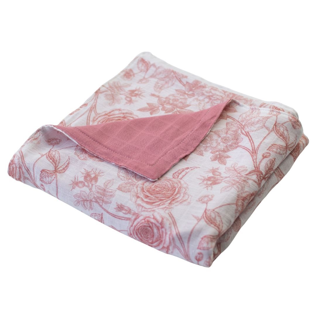 Baby Blanket in Rustic Roses - Bright Earth Apparel