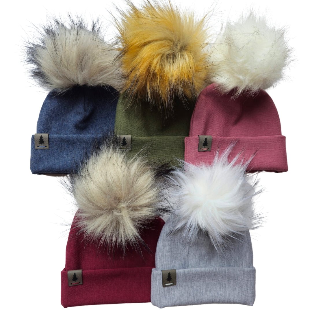 Baby Pompom Toque in Raspberry - Bright Earth Apparel