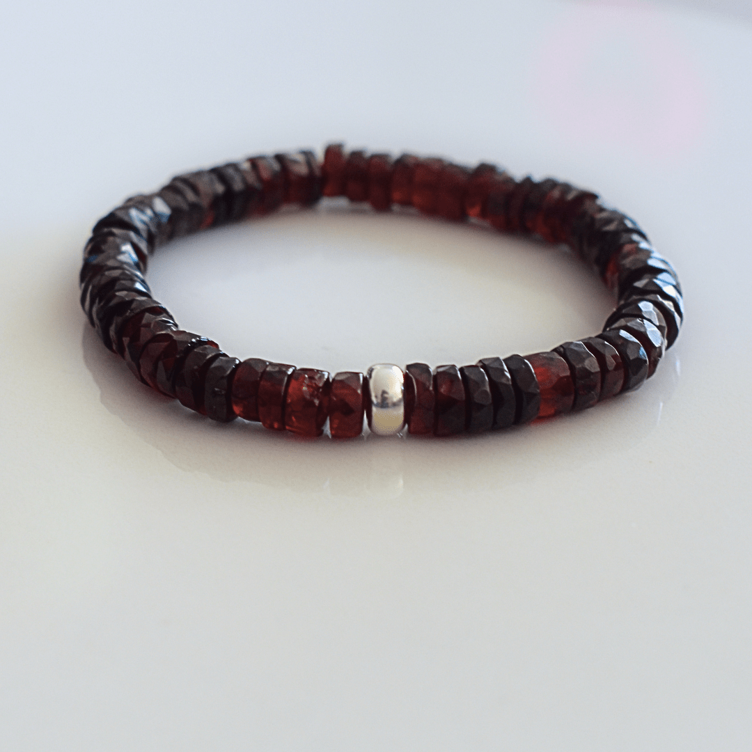 Ember Heart – Garnet Faceted Bracelet - Bright Earth Apparel
