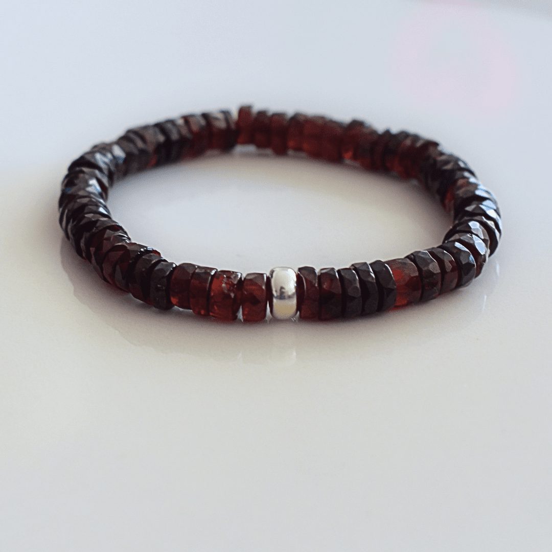 Ember Heart – Garnet Faceted Bracelet - Bright Earth Apparel