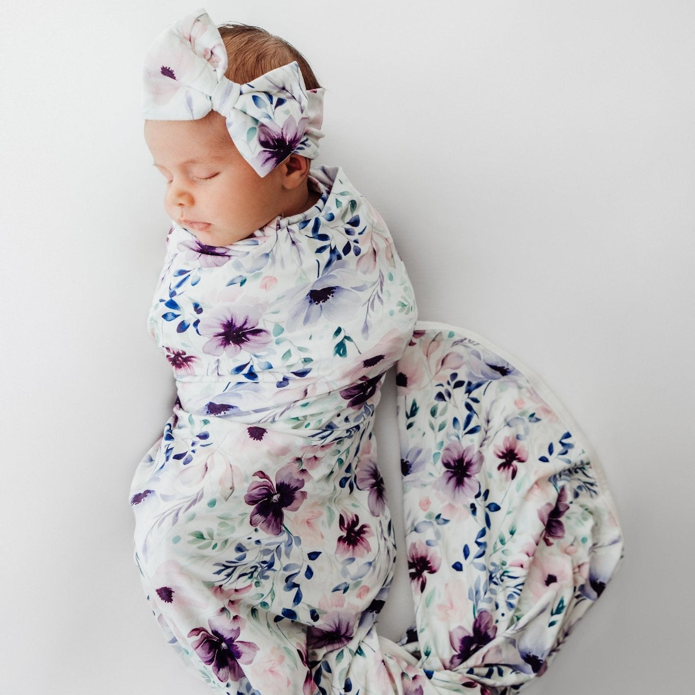 Fabric Bow in Purple Floral - Bright Earth Apparel