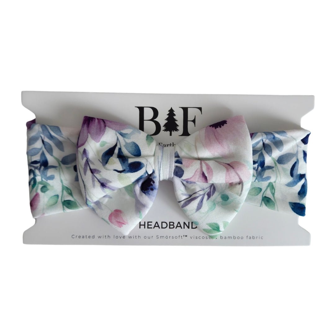Fabric Bow in Purple Floral - Bright Earth Apparel