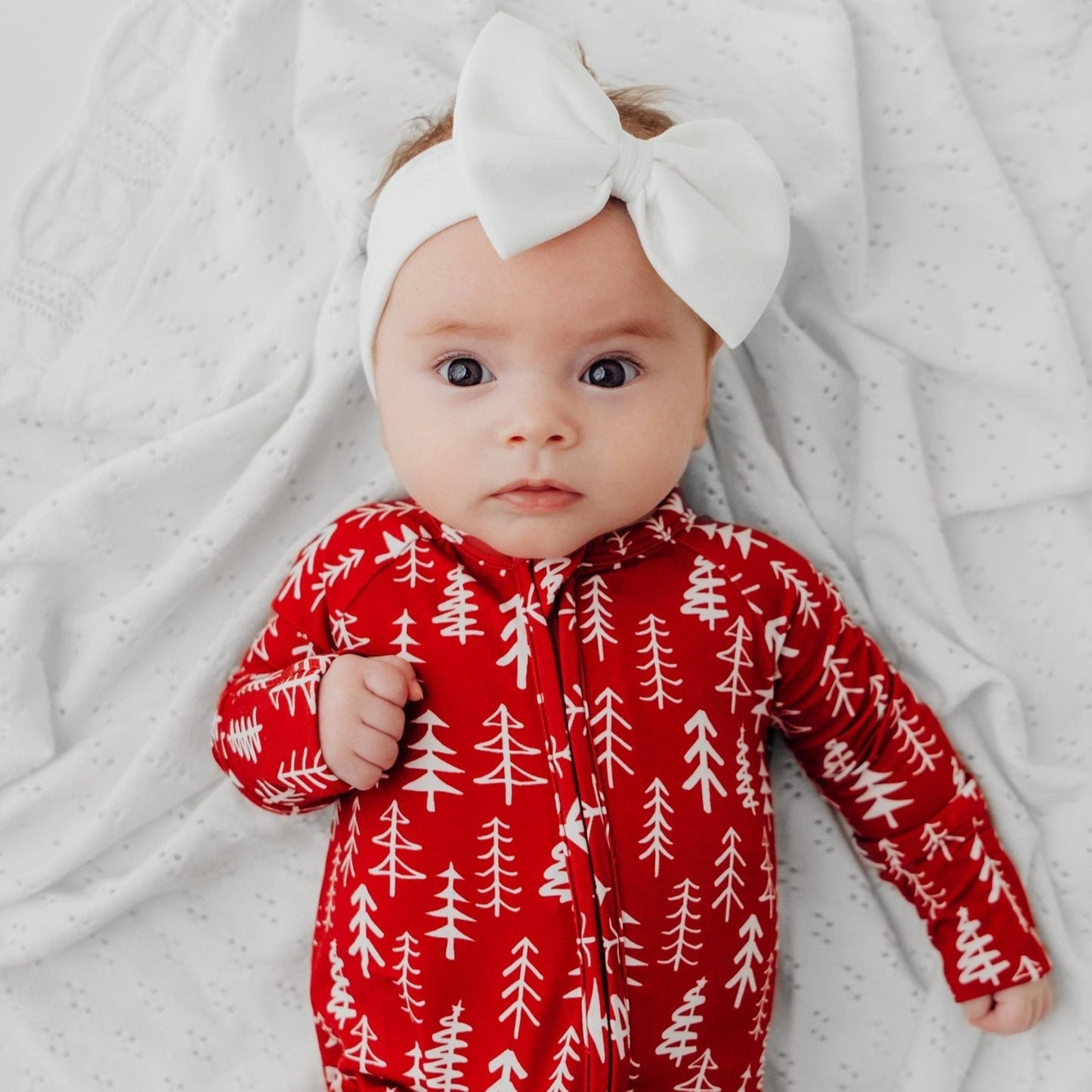 Footed Sleeper in Holiday Trees - Bright Earth Apparel