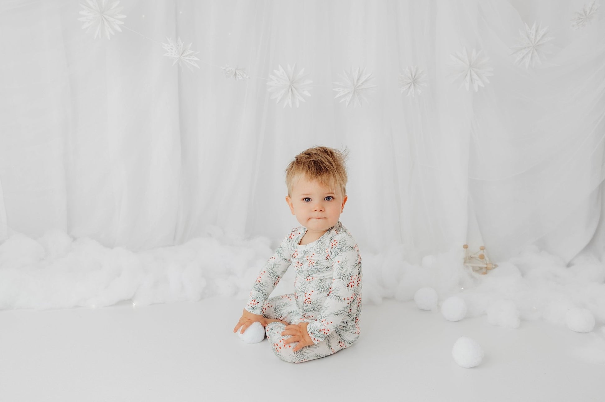 Footless Sleeper in Holly Branches - Bright Earth Apparel