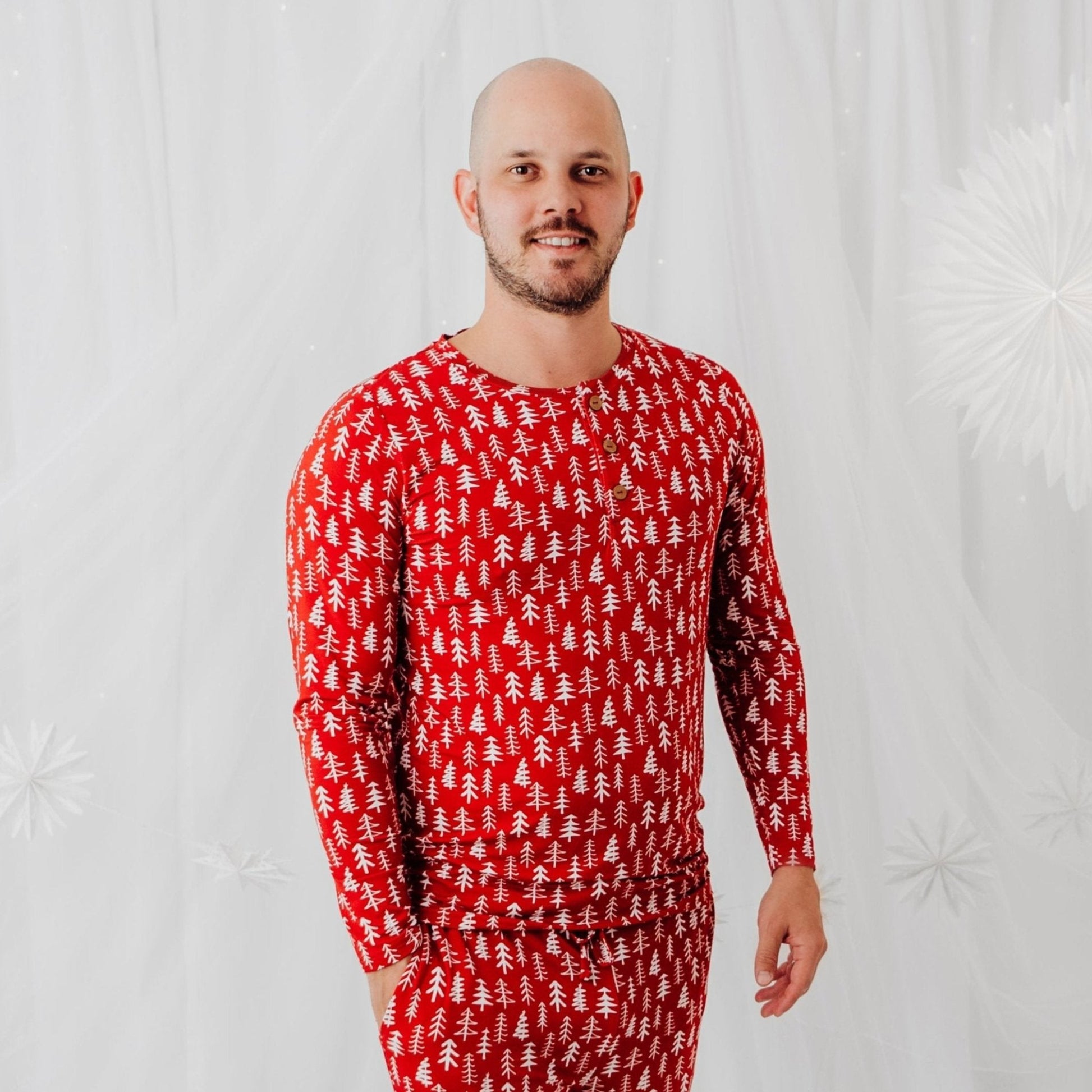 Men's Pajamas in Holiday Trees - Bright Earth Apparel