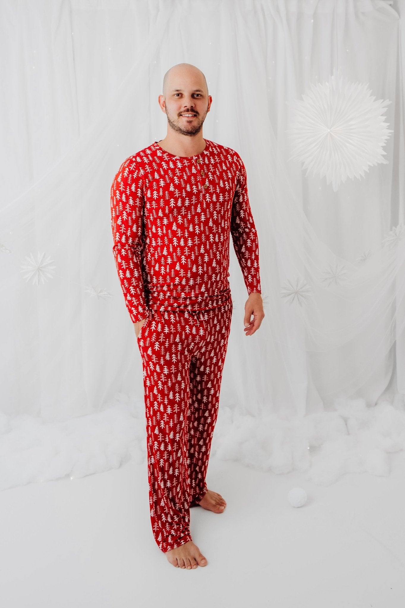 Men's Pajamas in Holiday Trees - Bright Earth Apparel