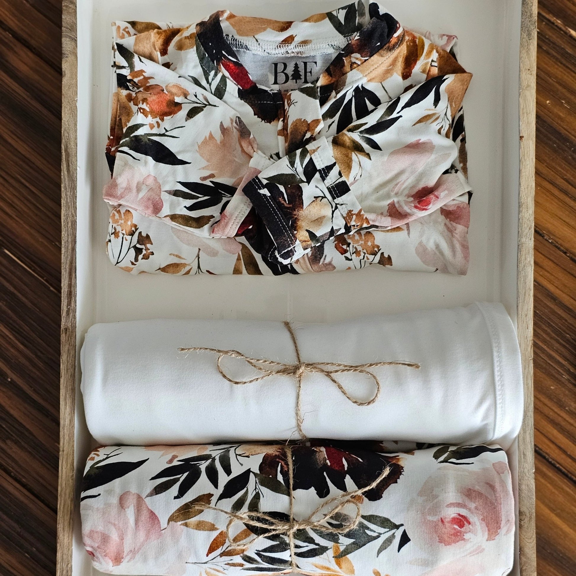 Swaddle Blanket in Rust Floral - Bright Earth Apparel