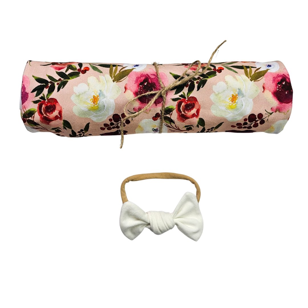 Swaddle Set in Peonies - Bright Earth Apparel