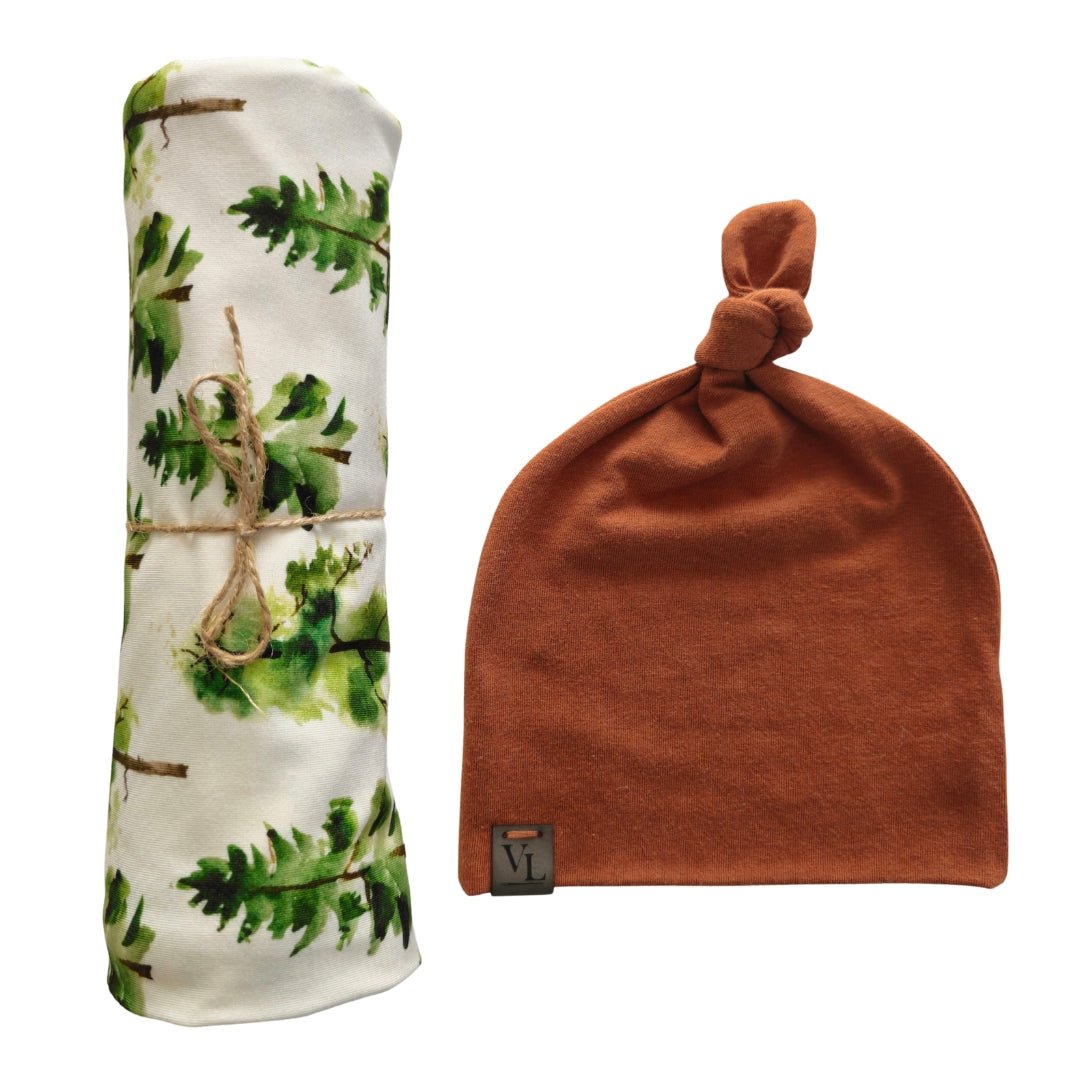 Swaddle Set in Pine Trees - Bright Earth Apparel