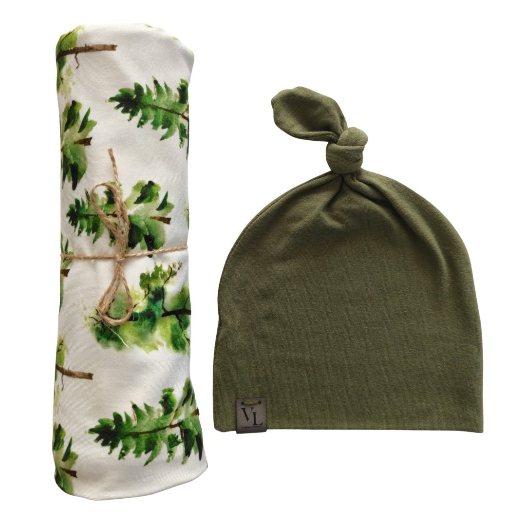 Swaddle Set in Pine Trees - Bright Earth Apparel