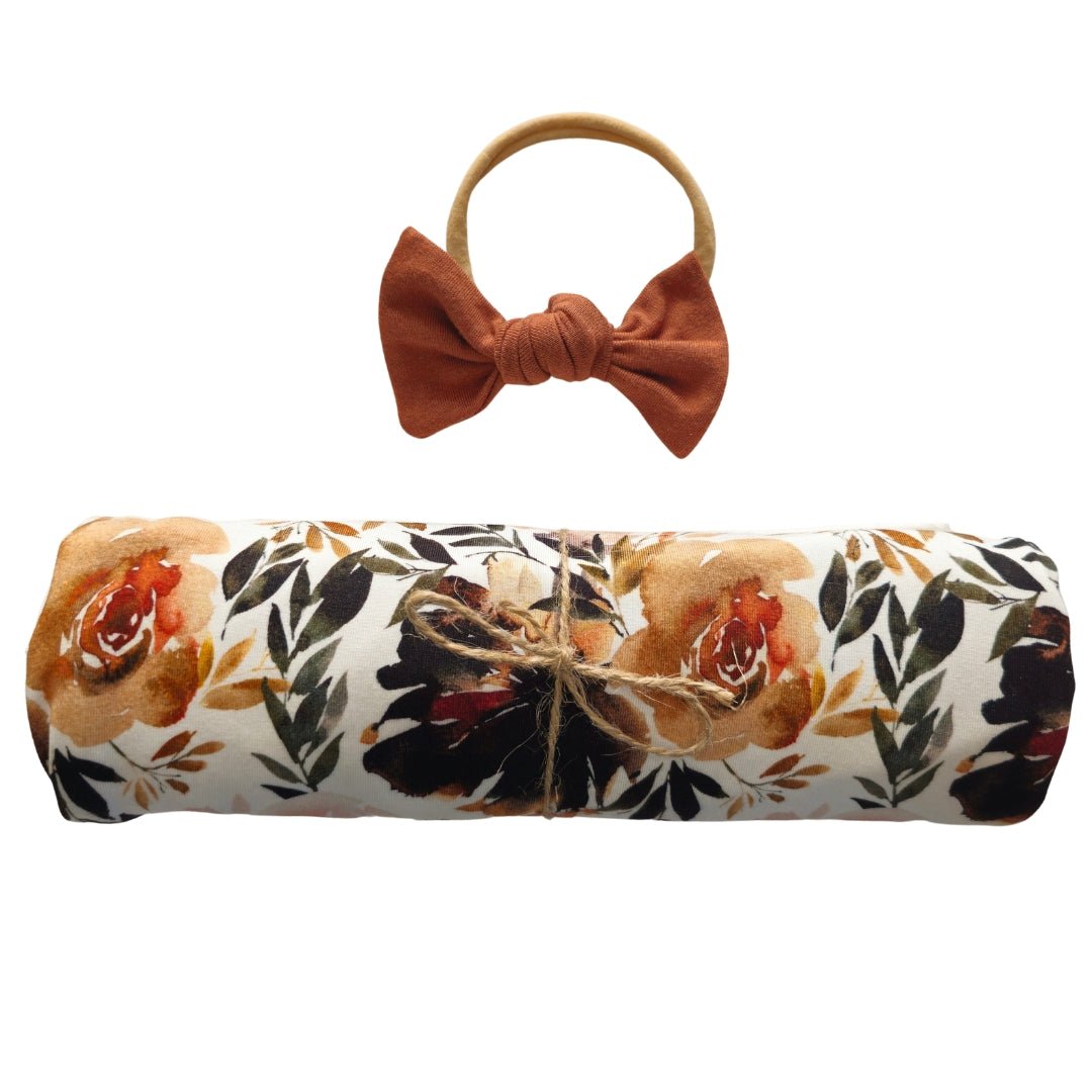 Swaddle Set in Rust Floral - Bright Earth Apparel