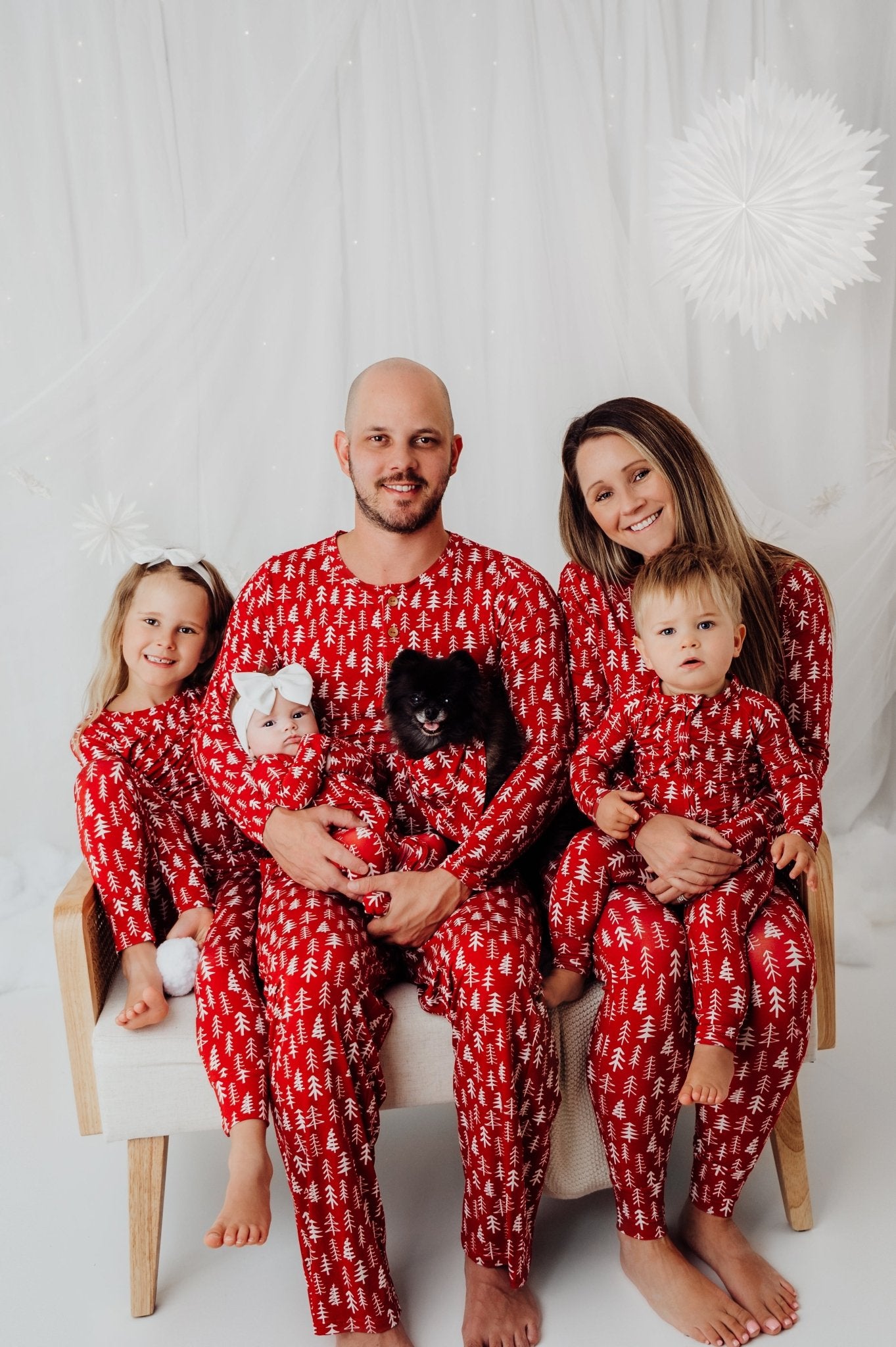 Two Piece Pajamas in Holiday Trees - Bright Earth Apparel