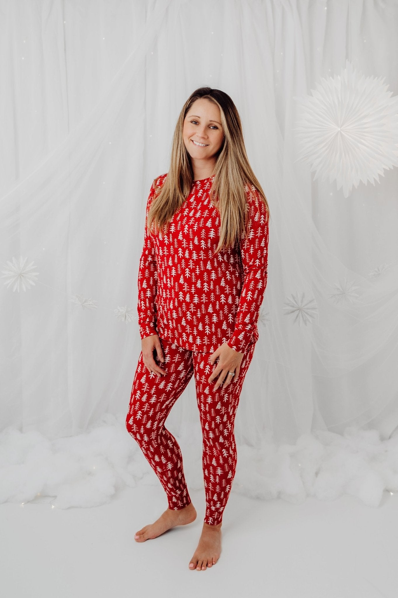 Women's Pajamas in Holiday Trees - Bright Earth Apparel