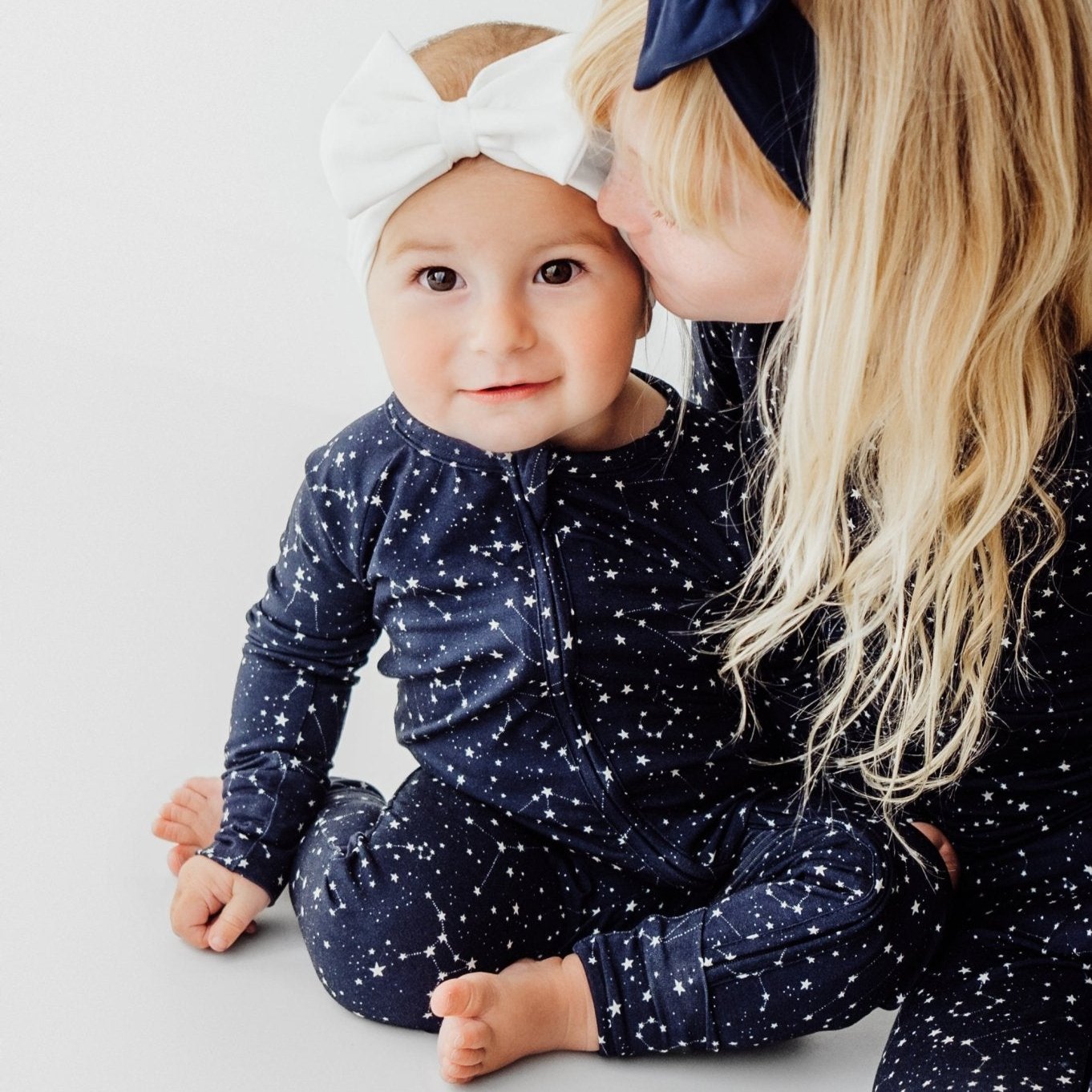 baby matching family bamboo romper constellation print soft baby outfit with headband