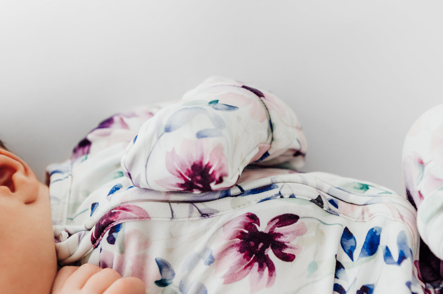 Footed Sleeper in Purple Floral