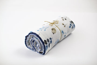 Baby Blanket in Twig Branches - Blue - Bright Earth Apparel