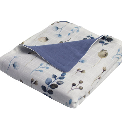 Baby Blanket in Twig Branches - Blue - Bright Earth Apparel