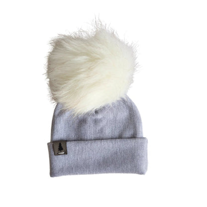 Baby Pompom Toque in Grey - Bright Earth Apparel