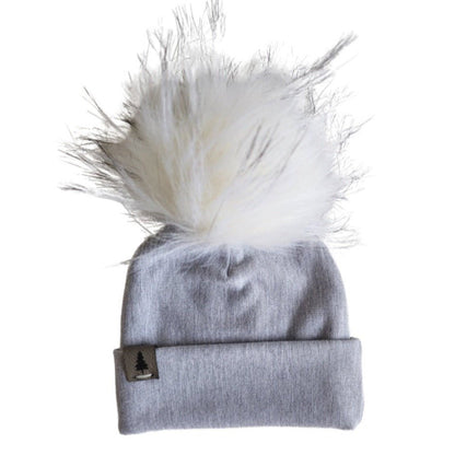 Baby Pompom Toque in Grey - Bright Earth Apparel