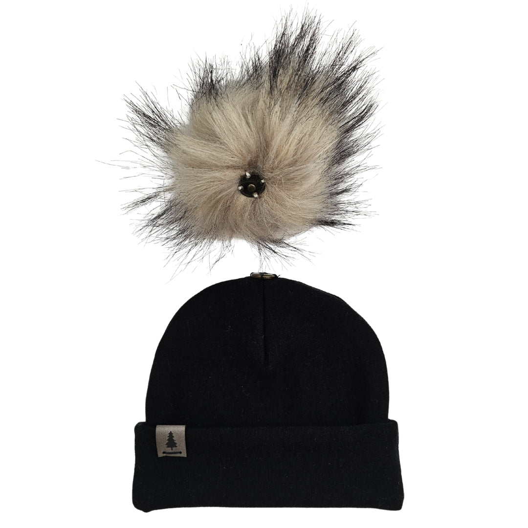 Baby Pompom Toque in Midnight - Bright Earth Apparel