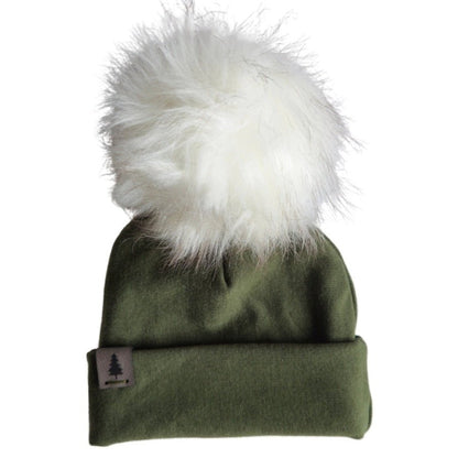 Baby Pompom Toque in Moss - Bright Earth Apparel