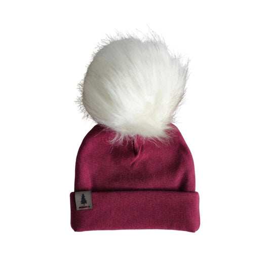 Baby Pompom Toque in Raspberry - Bright Earth Apparel