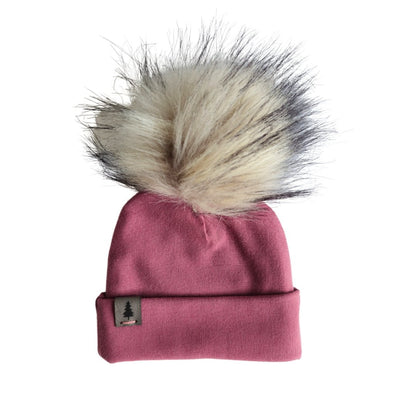 Baby Pompom Toque in Rose - Bright Earth Apparel