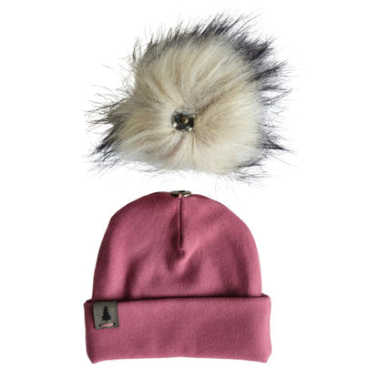 Baby Pompom Toque in Rose - Bright Earth Apparel