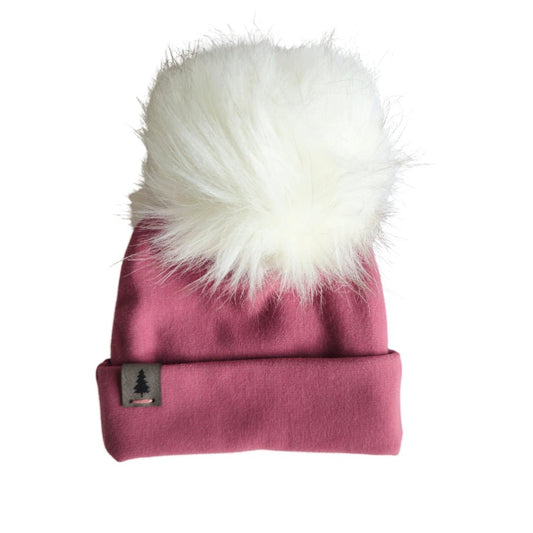 Baby Pompom Toque in Rose - Bright Earth Apparel