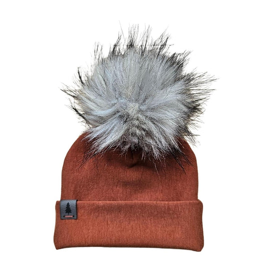 Baby Pompom Toque in Rust - Bright Earth Apparel