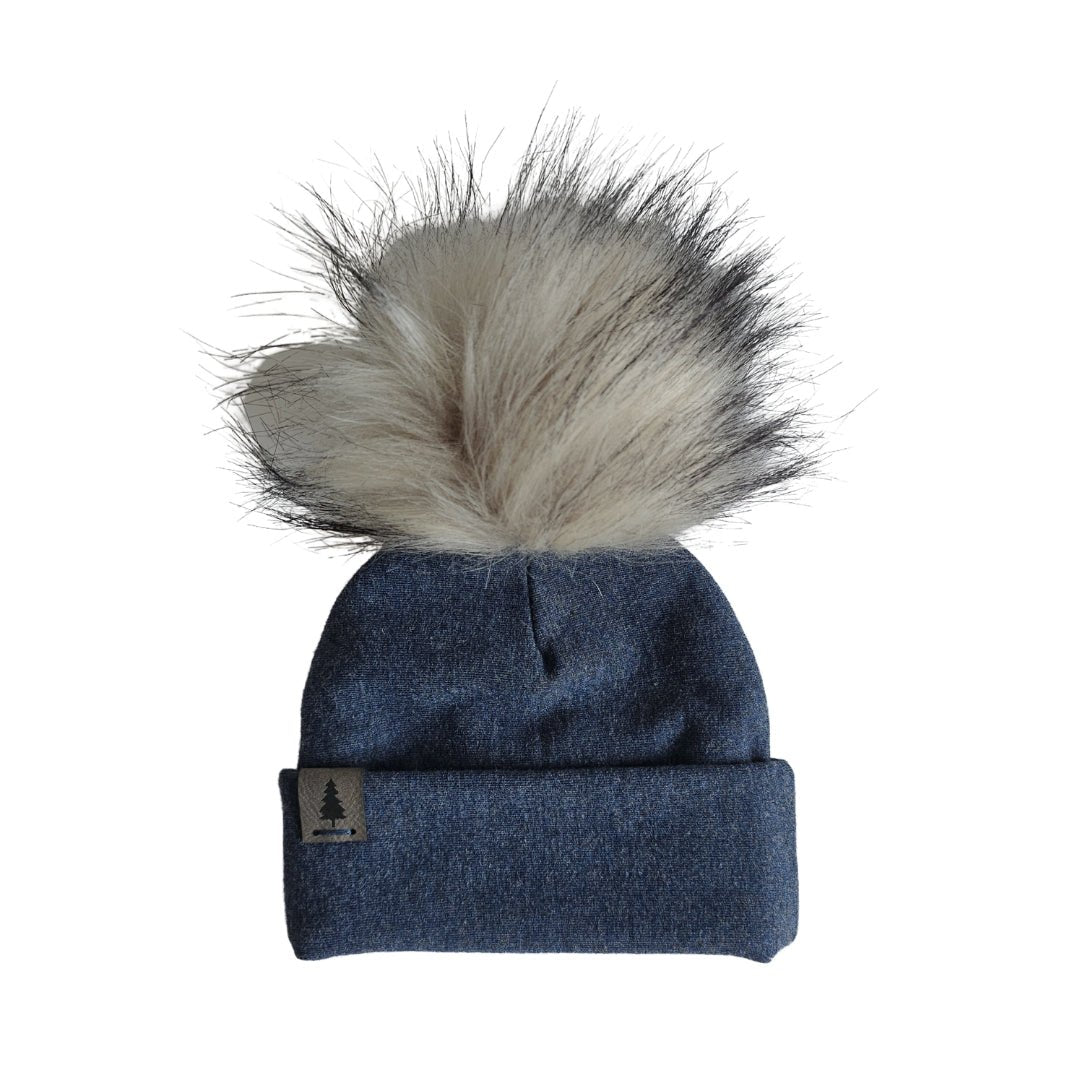 Baby Pompom Toque in Sky - Bright Earth Apparel