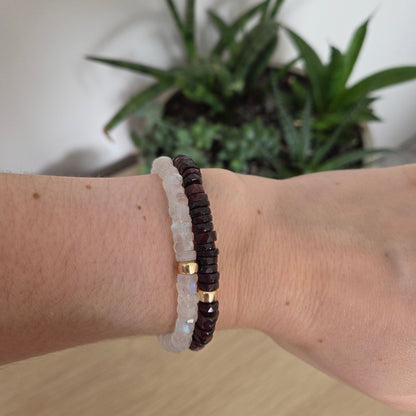 Ember Heart – Garnet Faceted Bracelet - Bright Earth Apparel