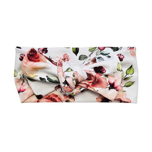 Fabric Bow in Roses - Bright Earth Apparel