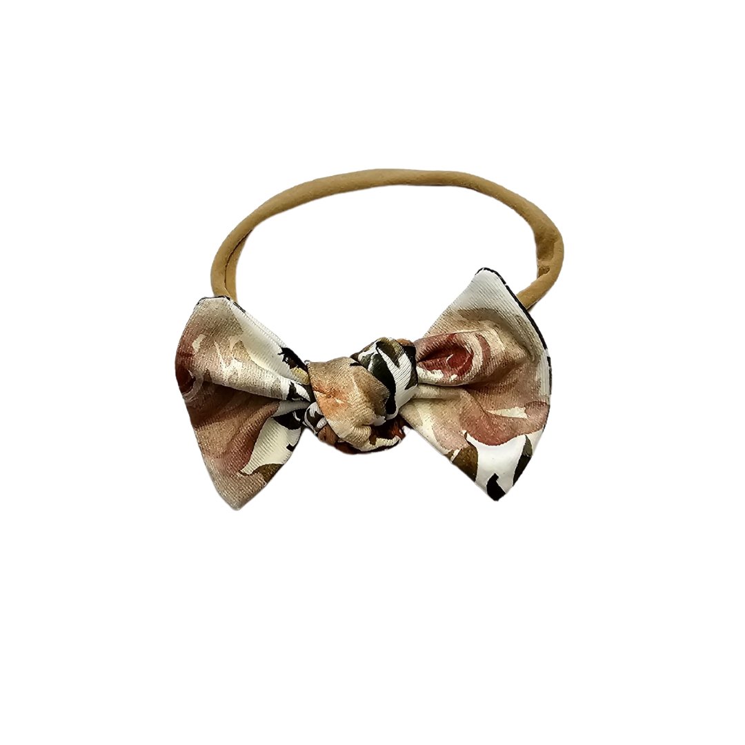 Nylon Bow in Rust Floral - Bright Earth Apparel