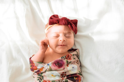 Swaddle Blanket in Peonies - Bright Earth Apparel