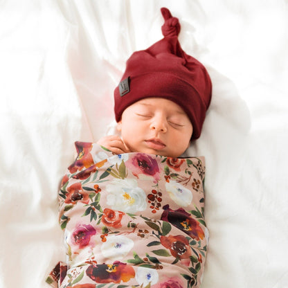 Swaddle Blanket in Peonies - Bright Earth Apparel