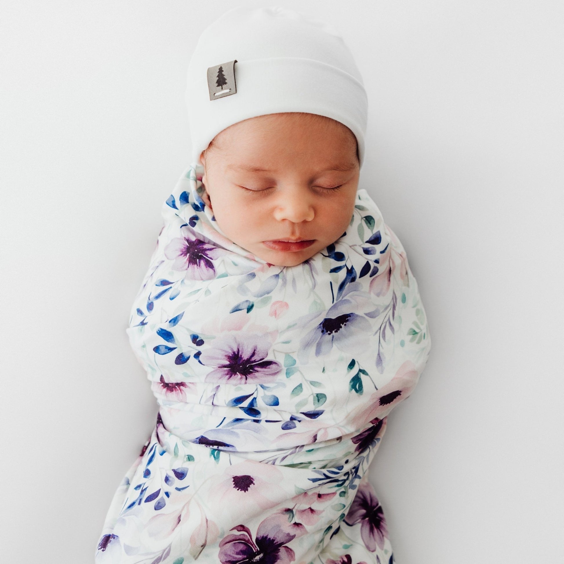 Swaddle Blanket in Purple Floral - Bright Earth Apparel