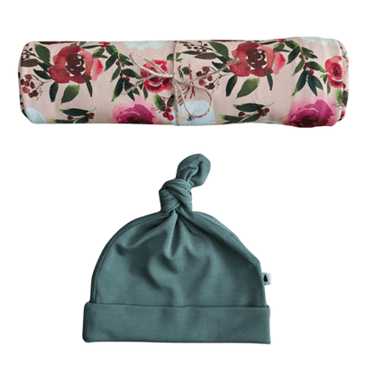 Swaddle Set in Peonies - Bright Earth Apparel