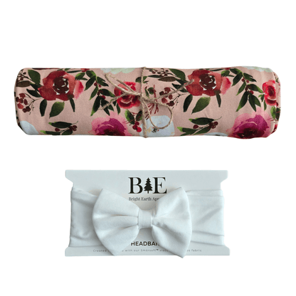 Swaddle Set in Peonies - Bright Earth Apparel