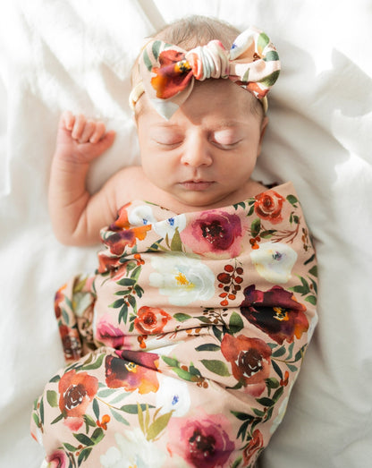 Swaddle Set in Peonies - Bright Earth Apparel