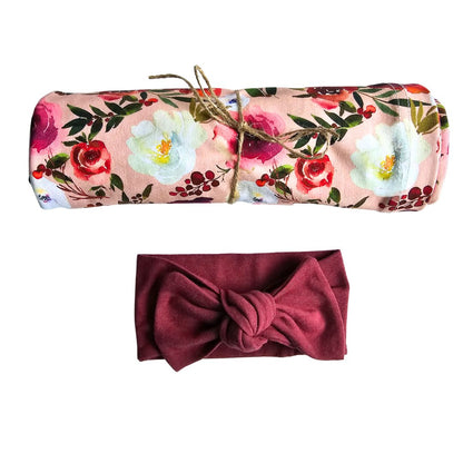 Swaddle Set in Peonies - Bright Earth Apparel