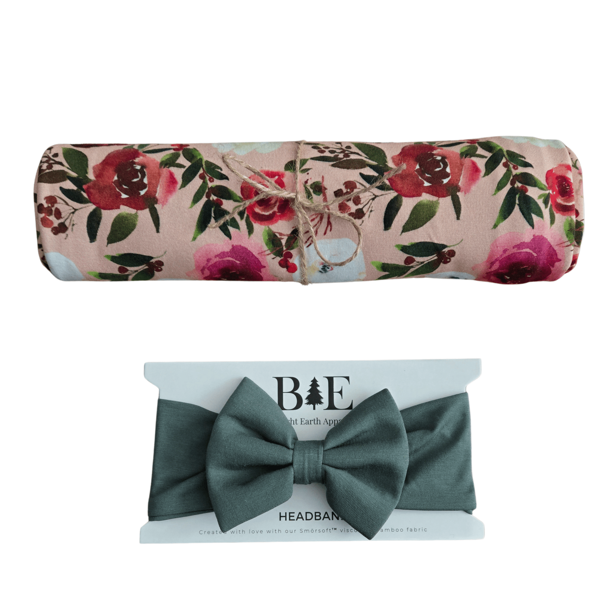 Swaddle Set in Peonies - Bright Earth Apparel