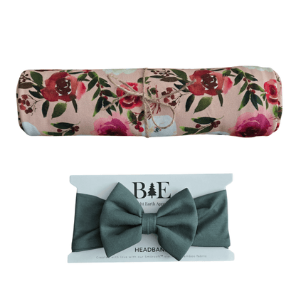 Swaddle Set in Peonies - Bright Earth Apparel