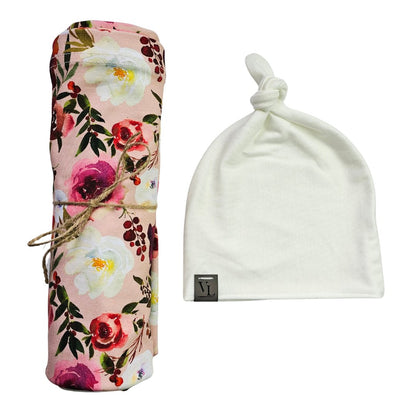 Swaddle Set in Peonies - Bright Earth Apparel