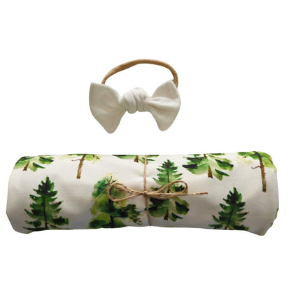 Swaddle Set in Pine Trees - Bright Earth Apparel