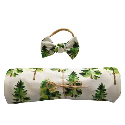 Swaddle Set in Pine Trees - Bright Earth Apparel