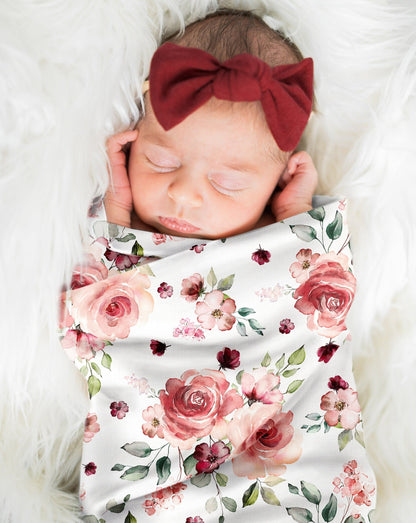 Swaddle Set in Roses - Bright Earth Apparel