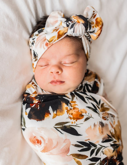 Swaddle Set in Rust Floral - Bright Earth Apparel