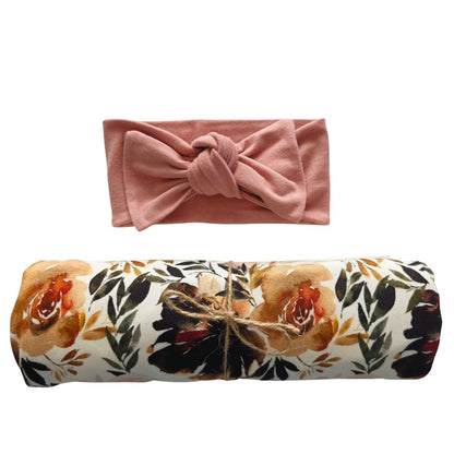 Swaddle Set in Rust Floral - Bright Earth Apparel