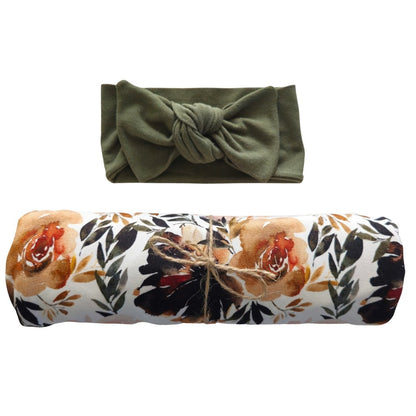 Swaddle Set in Rust Floral - Bright Earth Apparel